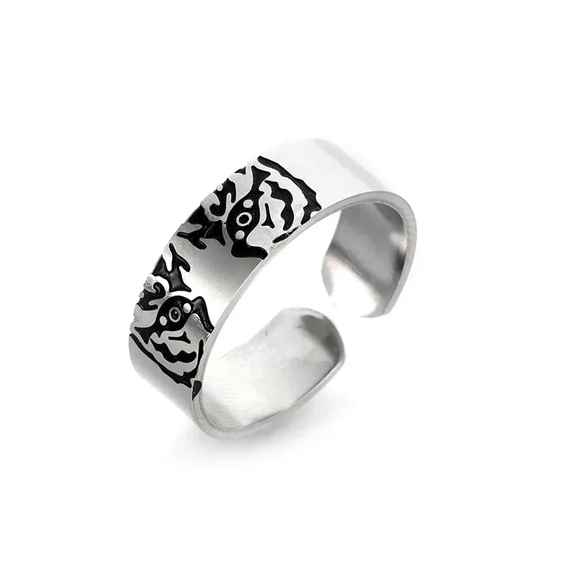 Retro Domineering Ethnic Style Fire-Breathing Dragon Ring Men\\\\\'s Charm Open Ring Punk Motorcycle Rider Jewelry Accessories