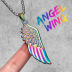 Angel Wing Pendant Necklace — Stainless Steel