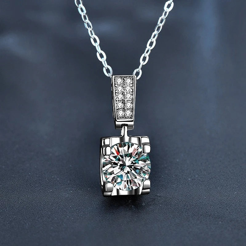 New 925 Sterling Silver Necklace Pendant 5A Zircon For Women Classics Fashion Wedding Engagement Jewelry Party Gift