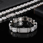 TBCYD 4-6.5mm Full Moissanite Iced Tennis Bracelet for Men Women 925 Silver Square Cuban Link  Hip Hop Plated 18k Luxury Jewelry