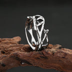 Steel Ring Vintage Punk Peace Olive Branch Biker