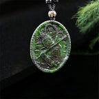 Jade Monkey King Pendant Necklace Fashion Obsidian Carved Natural Amulet Jewellery Gifts Charm Chinese Black Green