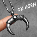 Ox Horn Pendant Necklace — Stainless Steel