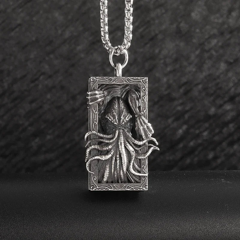 Sun Hugging Moon Round Pendant — Stainless Steel