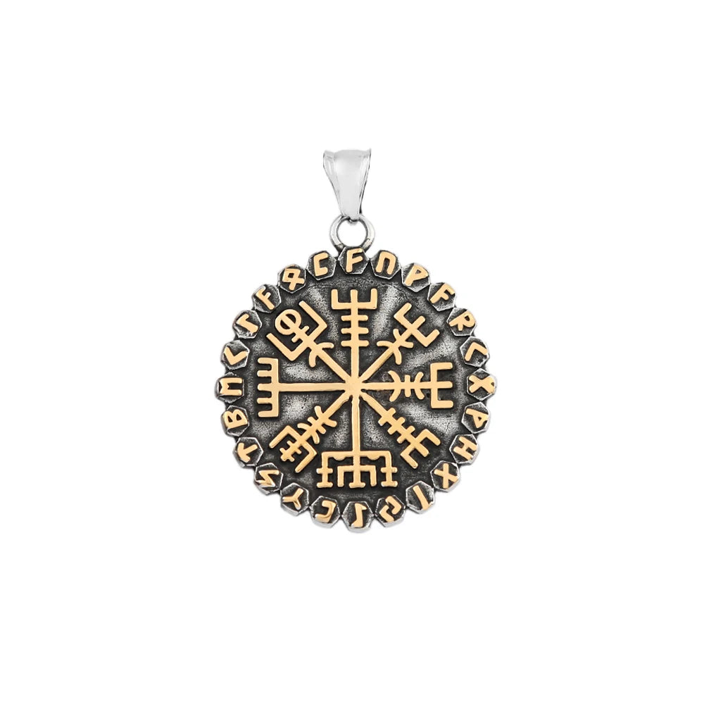 Norse Compass Pendant Necklace — Stainless Steel