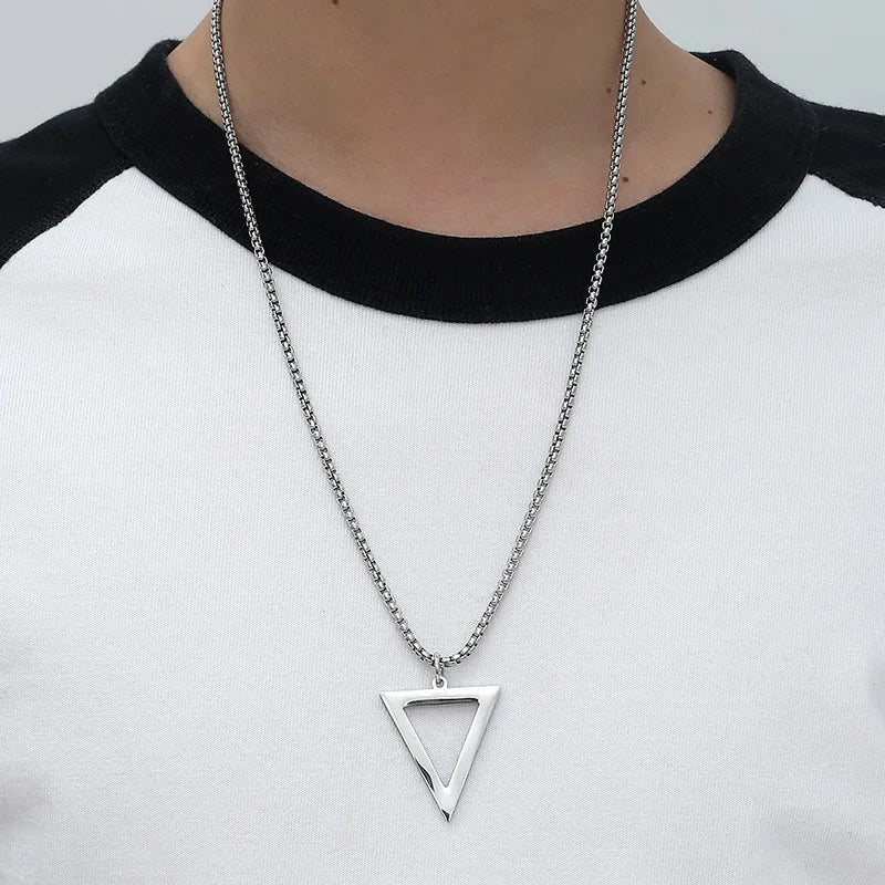 Steel Pendant Inverted Triangle Power