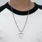 Steel Pendant Inverted Triangle Power