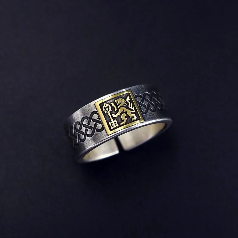 2023 New Arrival Vintage Court Lion Pattern Thai Silver Men Ring Jewelry For Male Birthday Gifts Never Fade
