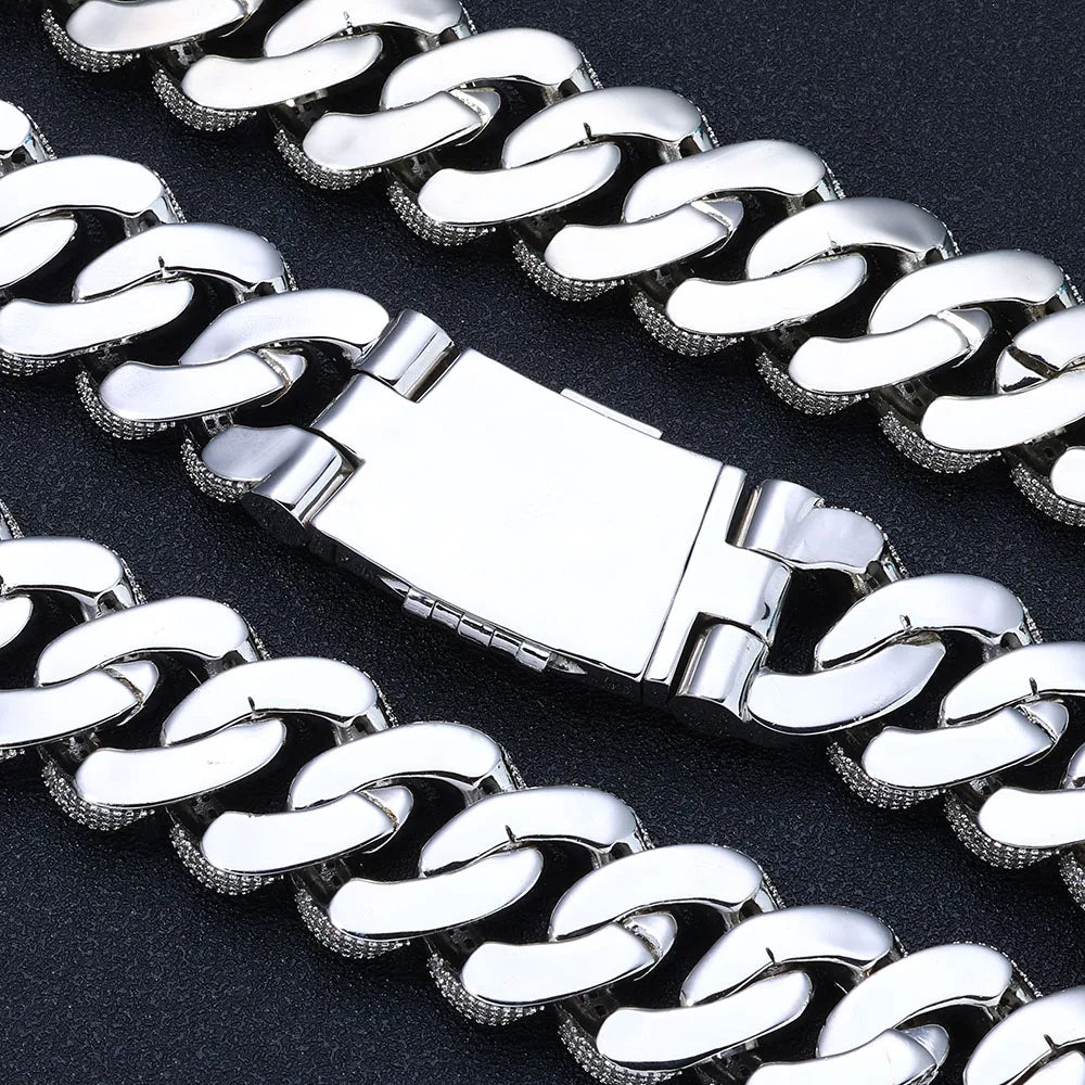 Rose Gold Cuban Chain Necklace Iced Out 29MM