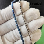 Pure Titanium Twisted Rope Chain Necklace 2.5mm Hypoallergenic Unisex Fashion