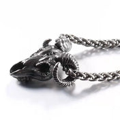 Vintage Gothic Goat Skull Stainless Steel Necklace