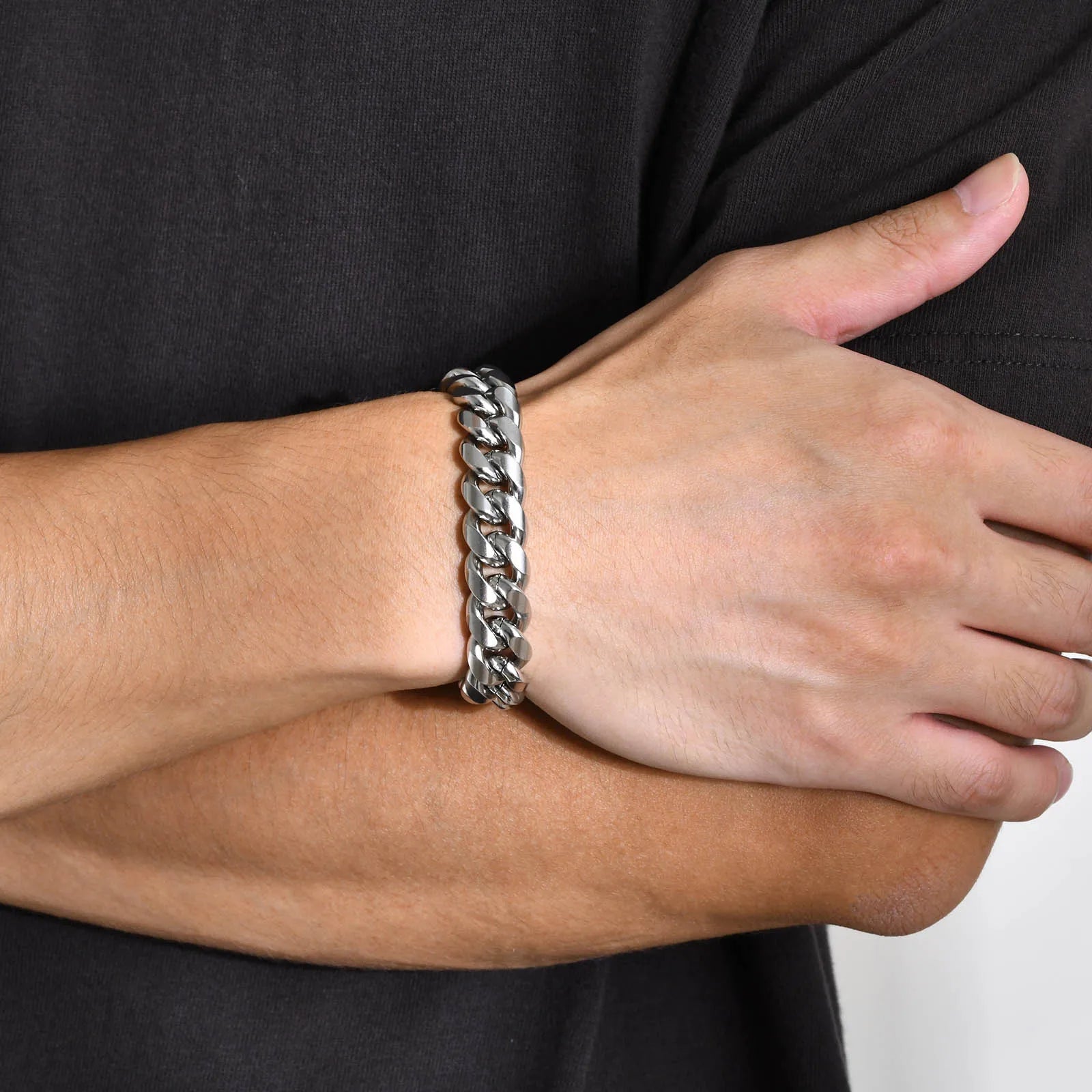 Cuban Curb Chain Bracelet 12mm — Stainless Steel