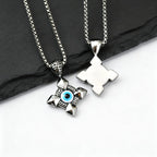 Evil Eye Geometric Pendant Necklace — Stainless Steel