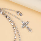 Multi‑Layer Pants Chain With Skull Cross Pendant Unisex Metal Waist Chain Gothic Punk Jeans Hanging Fashion Decor