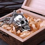 Large Gothic Skull Pendant Necklace — Stainless Steel