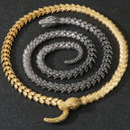 Massive Zodiac Snake Body Link Chain Choker Necklace Man Solid Stainless Steel Necklaces for Men Vintage Male Jewelry