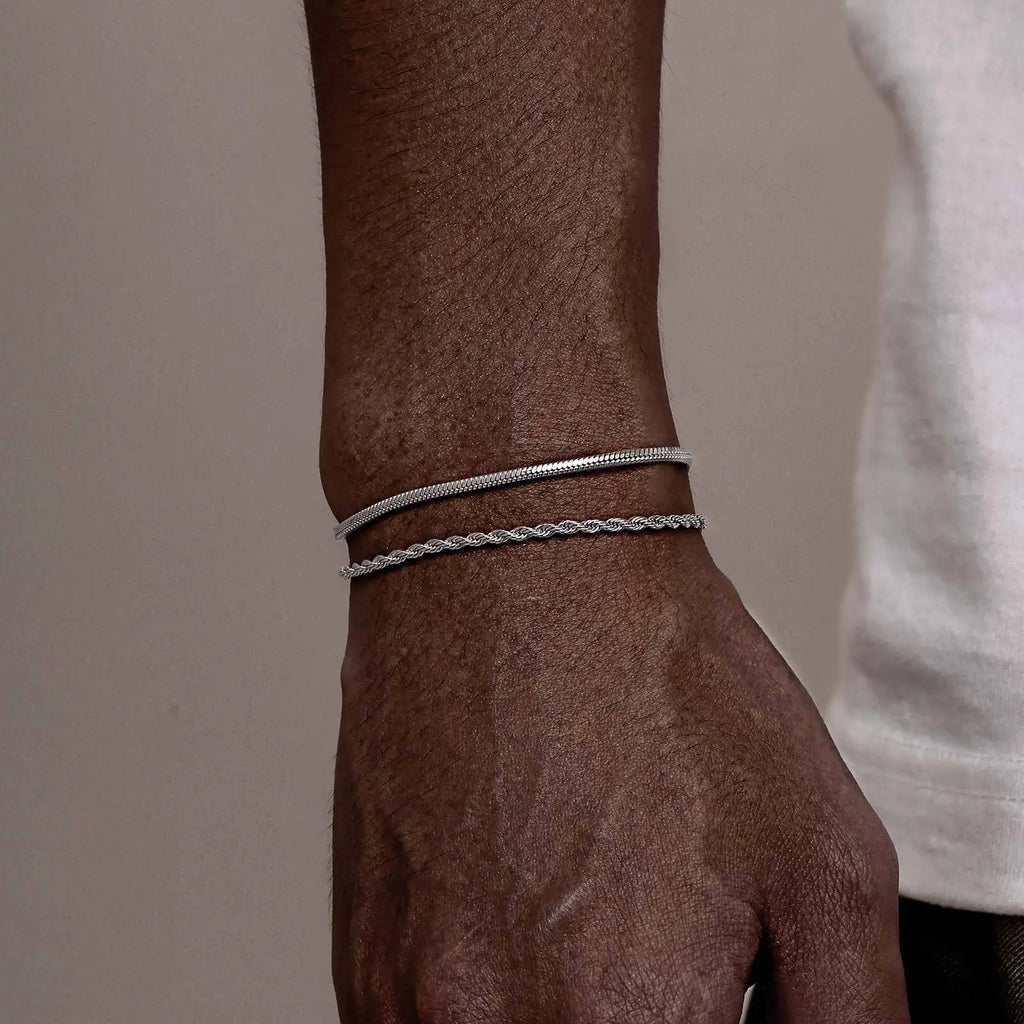 Rope Chain Bracelet Set — Stainless Steel