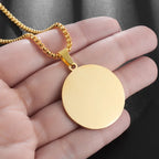Classic Simple Glossy Stainless Steel Round Pendant Necklace Suitable for Men Women Fashion Diy Jewelry Gifts