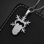 Gold Iced Out Snowflake Pendant Necklace