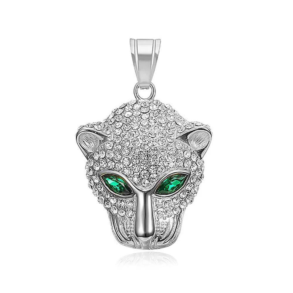 Vintage Stainless Steel Leopard Head Pendant Necklace Gothic Hip Hop Classic Animal Necklaces For Men Fashion Party Jewelry Gift