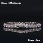 Fine 5mm Bling VVS1 Moissanite Tennis Necklace Iced out Brass Fashionable Hip Hop Style Men Women Bracelet With GRA Certificate