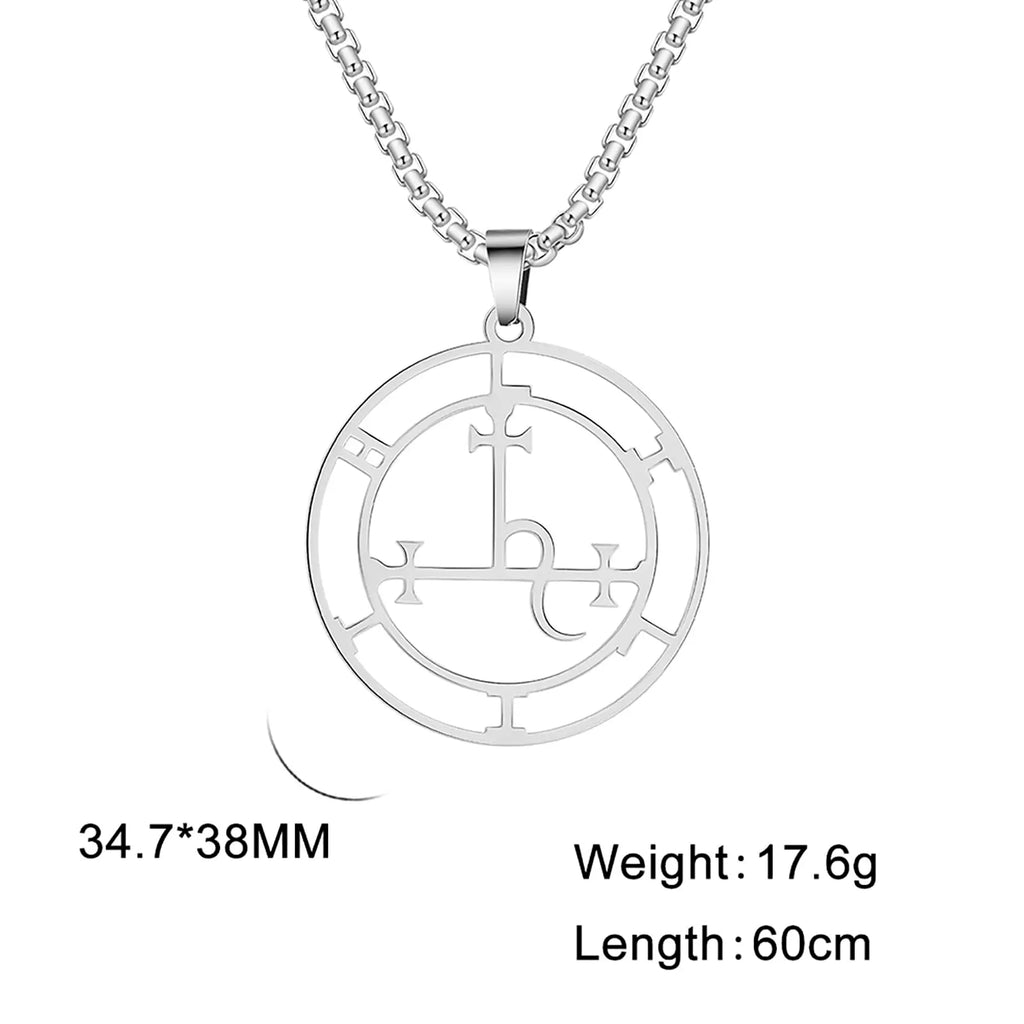 VASSAGO Sigil of Lilith Necklace Lilith Sigil Hecate Goddess Pendant Lucifer Satanic Lilith Symbol Wiccan Jewelry for