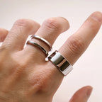 Retro 3 Stacking Rings Set Adjustable Open Ring For Men Gothic Punk Edgy Hiphop Silver-plated Copper Jewelry Accessories Gift