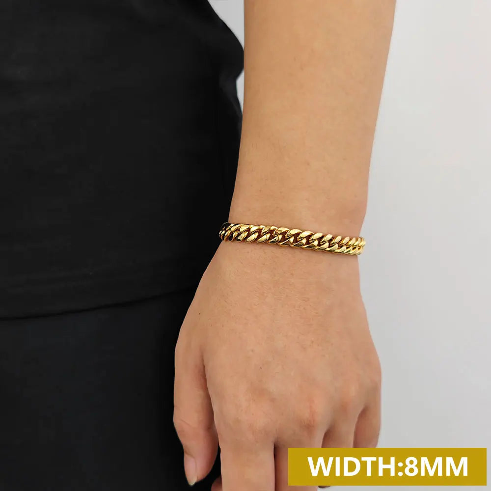 Stainless Steel Cuban Bracelet Miami 6/8MM