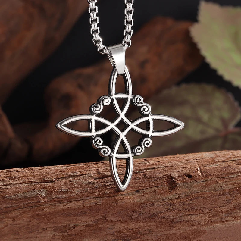 Celtic Witch Knot Pendant Necklace — Stainless Steel