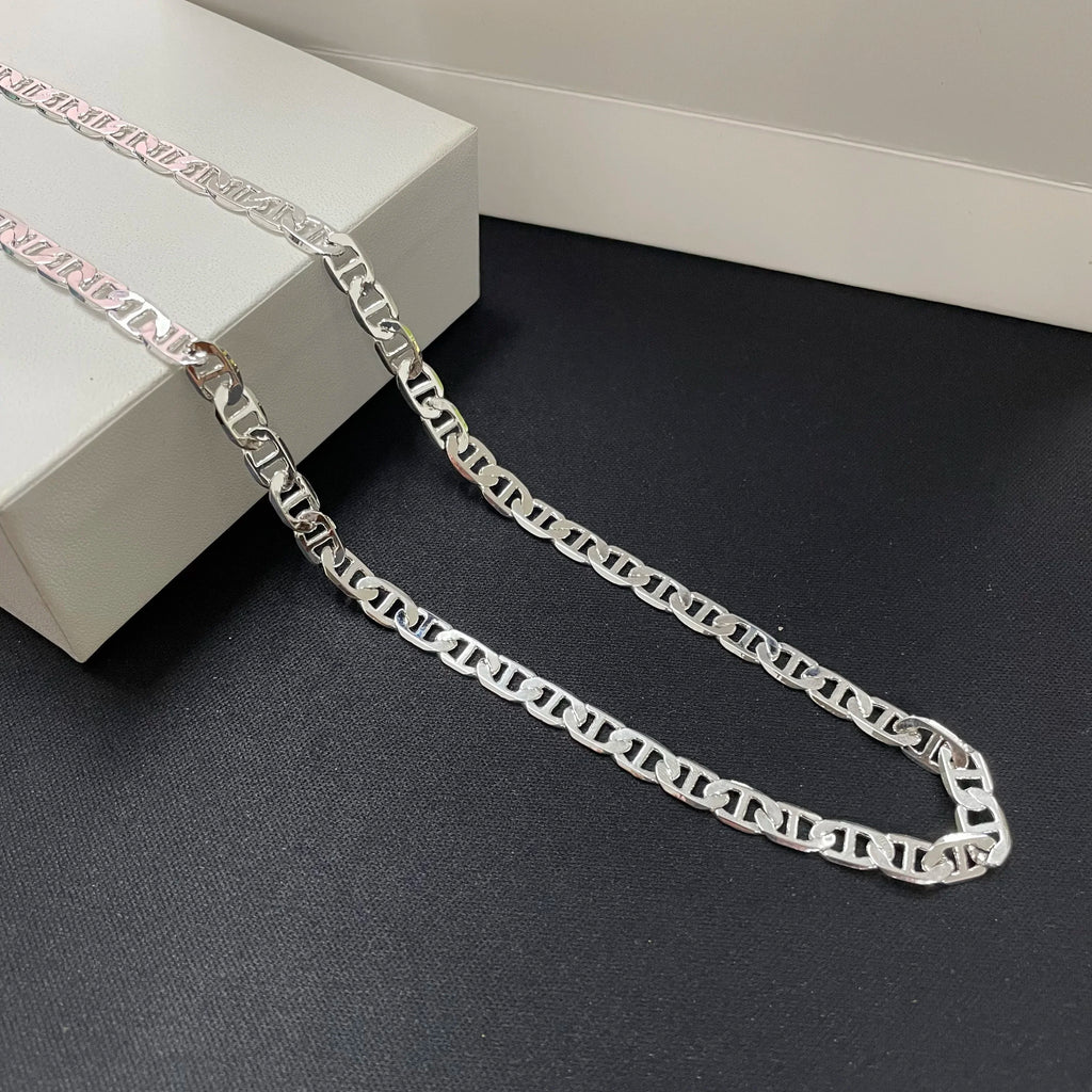 Mariner Chain Necklace Bracelet Set — Gold-Tone & Silver-Tone 6MM