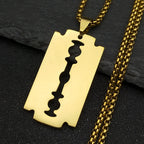 Blade Gold Long Pendant Necklace — Stainless Steel
