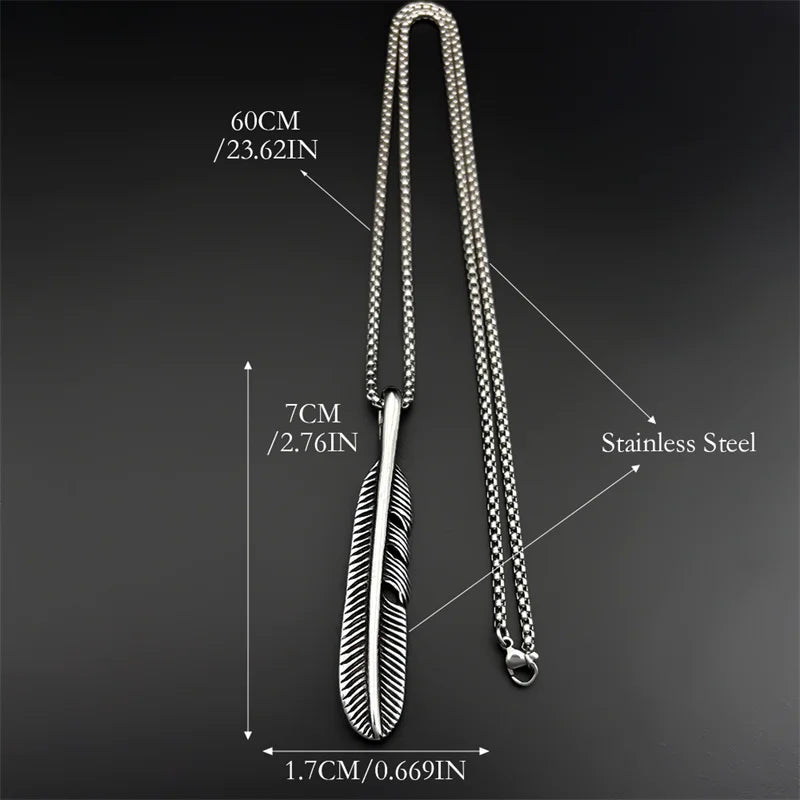Silver Pendant Vintage Feather Leaf Shaped Sweater