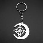 Celtic Steel Ring Crescent Irish Knot Key Witch