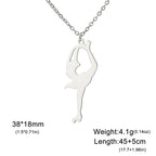 Ice Skater Charm Necklace — Stainless Steel