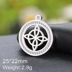 Trinity Witch Knot Charm Pendant — Steel