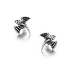 Flying Dragon Steel Earrings Vintage