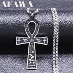 Egyptian Ankh Cross Necklace — Stainless Steel