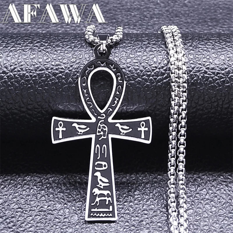 Egyptian Ankh Cross Necklace — Stainless Steel