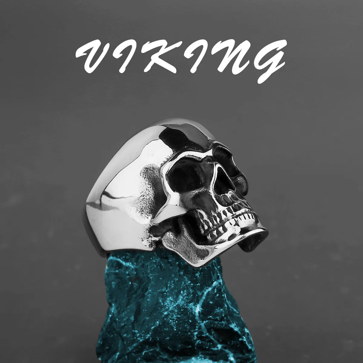 Gothic Skull Steel Ring 316L Finger Punk