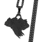 Money Bag Dollar Sign Pendant Necklace — Stainless Steel