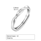 Minimal Mobius Twisted Ring — Stainless Steel