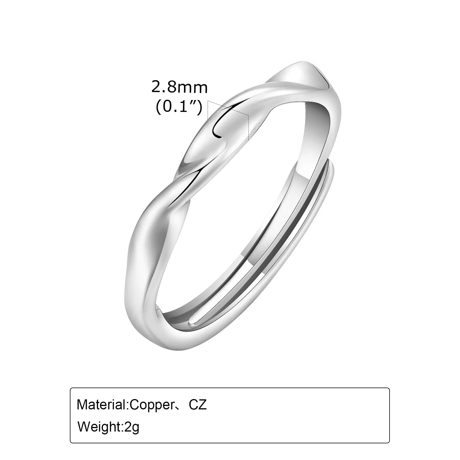 Minimal Mobius Twisted Ring — Stainless Steel