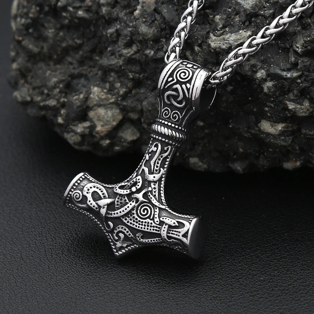 Thor Mjolnir Steel Pendant Vintage Vikings Hammer