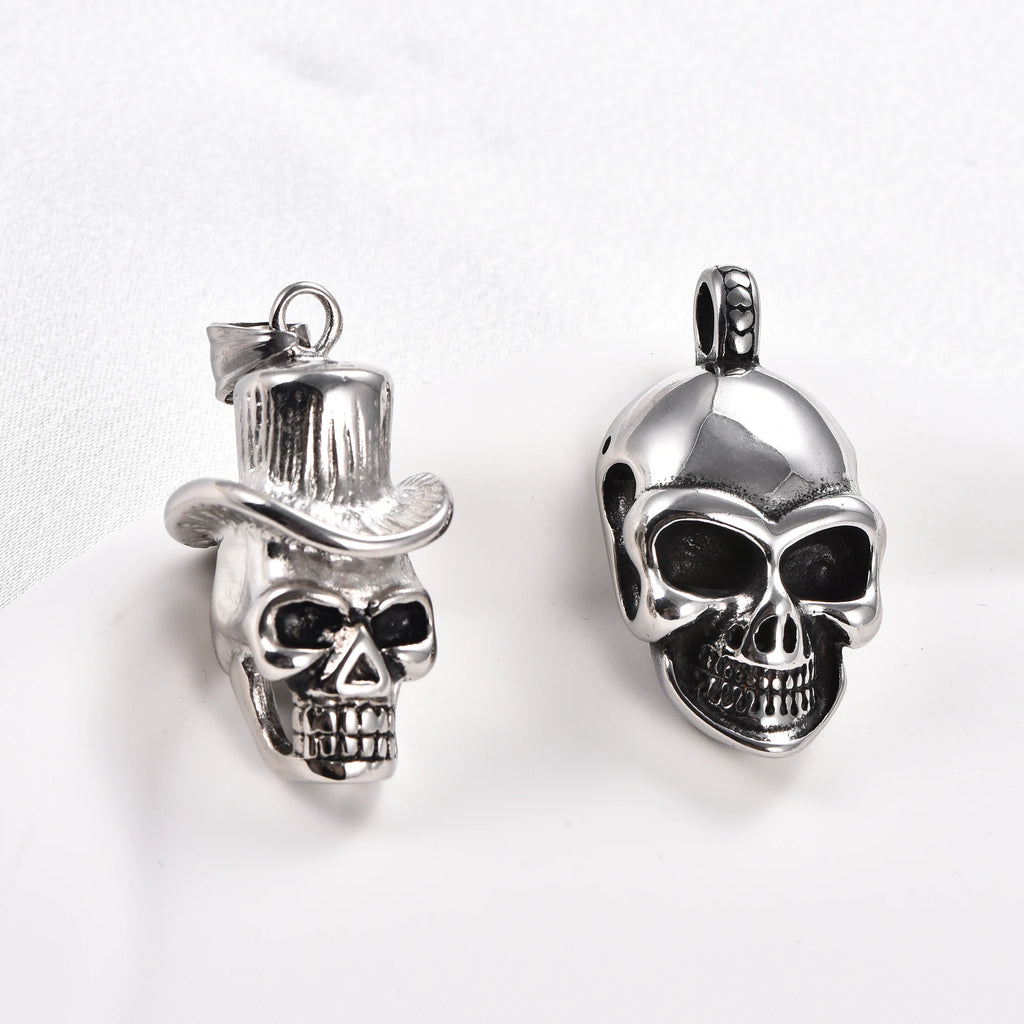 Gothic Skull Pendant Necklace — Stainless Steel