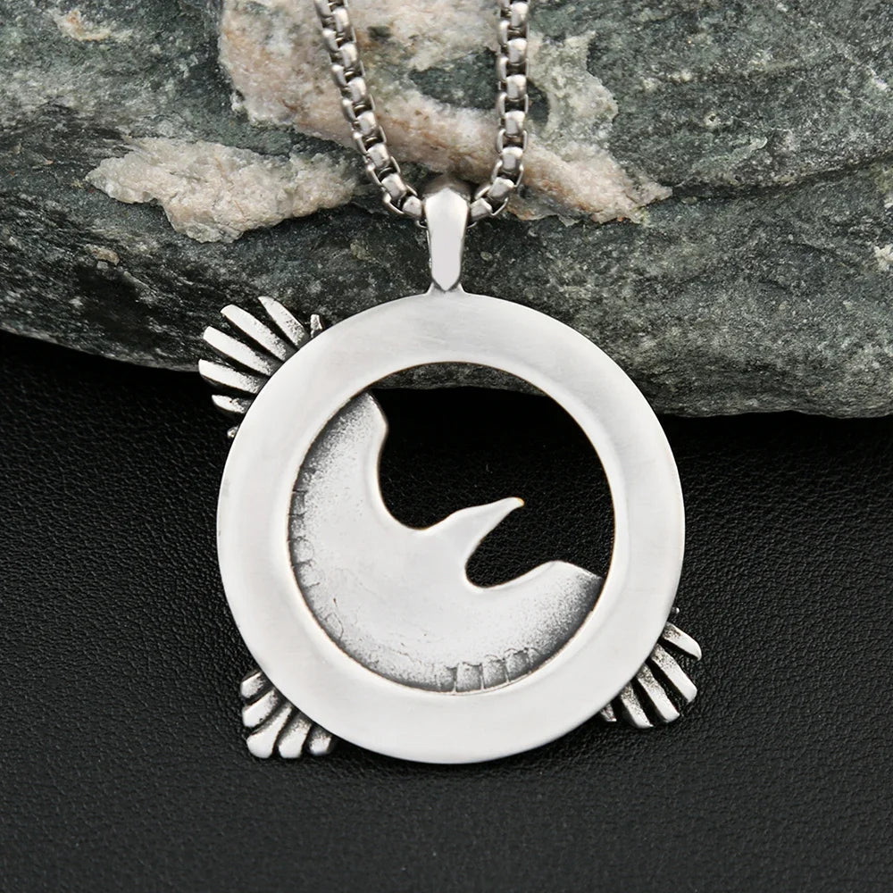 Norse Eagle Pendant Necklace — Stainless Steel