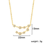 Unift Clear Zircon Zodiac Constellation Women Necklaces Star Sign Pisces Aries Taurus Pendant Fashion Horoscope Amulet Jewelry