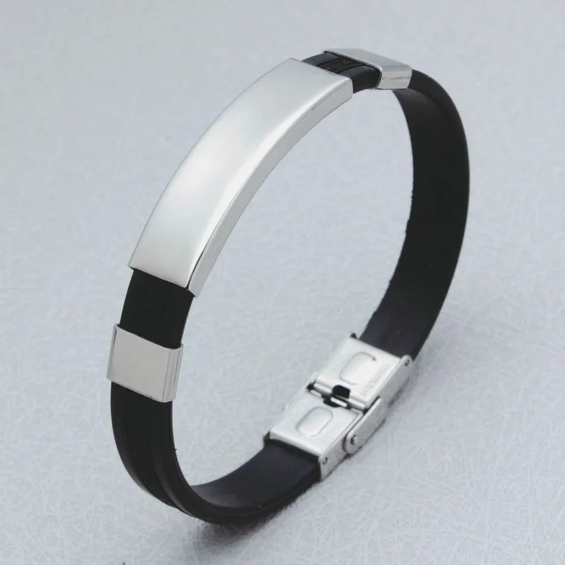 Steel Bracelet Metal Silicone Leather Gym