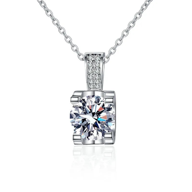 New 925 Sterling Silver Necklace Pendant 5A Zircon For Women Classics Fashion Wedding Engagement Jewelry Party Gift