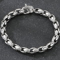 Vintage Punk Stainless Steel Men's Bracelet 7mm Vacuum Plated Cuban Link Chain With Spring Claw Clasp Waterproof
