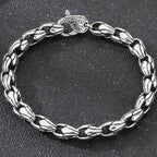 Vintage Punk Stainless Steel Men's Bracelet 7mm Vacuum Plated Cuban Link Chain With Spring Claw Clasp Waterproof